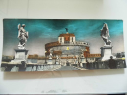 Cartolina Viaggiata Panoramica "ROMA Ponte E Castel S. Angelo" 1964 - Castel Sant'Angelo