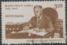 USED STAMP  FROM INDIA 1983  ON  The 100th Anniversary Of The Birth Of Franklin D. Roosevelt, American Statesman - Gebruikt