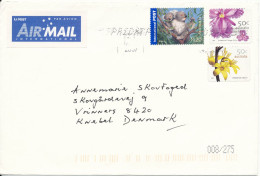 Australia Cover Sent To Denmark 2007 Topic Stamps Koala And Flowers - Briefe U. Dokumente