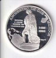 MONEDA PLATA DE CUBA DE 10 PESOS DEL AÑO 1991 ENCUENTRO ENTRE DOS MUNDOS (COIN)(SILVER-ARGENT) - Cuba