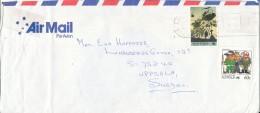 Australia Air Mail Cover Sent To Sweden Lane Cave 1990 (the Cover Is Folded In The Left Side) - Brieven En Documenten