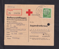 Ballonpostkarte Mit Angabe Vom Fundort - Jugend-Rotkreuz - Airships