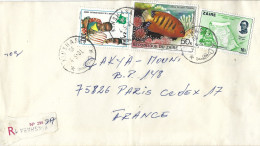 Zaire DRC Congo 1981 Kinshasa Map Leopold I Flame Angelfish International Child Year ICY Registered Cover - Covers & Documents
