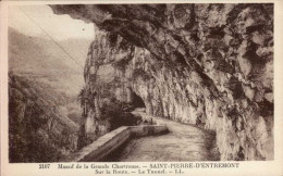 MASSIF DE LA GRANDE CHARTREUSE  _SAINT-PIERRE D ' ENTREMONT  ( ISERE )   SUR LA ROUTE . LE TUNNEL - Saint-Pierre-d'Entremont