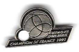 Pin's  Ville, Sport  Pétanque, CHENÔVE  SPORT  BOULES, CHAMPION  DE  FRANCE  1991   ( 21 ) - Petanca