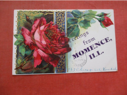 Embossed Floral Greeting. Momence.   Illinois     Ref  6193 - Altri & Non Classificati