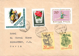 HONGRIE AFFRANCHISSEMENT COMPOSE SUR LETTRE POUR LA FRANCE 1963 - Covers & Documents