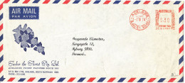 Australia Air Mail Cover With Meter Cancel Adelaide 1-4-1974 - Storia Postale