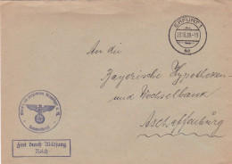 4813 158  Umschlag Erfurt 1 Ac / 23.10.39 Stempel Zahlmeisterei Wehrersatz Inspektion Franfurt A. M Nach Aschaffenburg  - Oorlog 1939-45