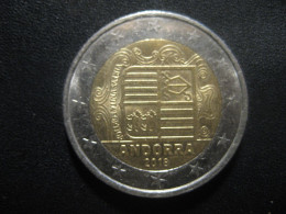 2 EUR 2018 Coat Of Arms ANDORRA Andorre Spain France Area Normal Condition Euro Coin - Andorra