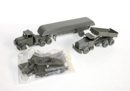 ROCO MINITANK HO CAMION FAUN BENNE COULISSANT + Z-196 BARGE TRANSPORT US + Z-197 - MODELE REDUIT MILITAIRE (1712.15) - Schaal 1:87