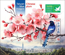 Sierra Leone 2023, Philaexpo Taipei 2023, Birds And Plums, BF - Songbirds & Tree Dwellers