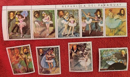 PARAGUAY Peinture, Arts, Impressionnistes, Yvert N°1763/9+PA839** MNH (Degas, Cydney,. MUESTRA - Other & Unclassified