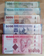 Tanzania COMPLETE SET 500 1000 2000 5000 10000 10.000 UNC - Tanzania