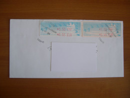 Vignette Lisa Double Sur Enveloppe 110x220, Cachet Particulier - 1990 Type « Oiseaux De Jubert »
