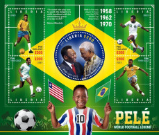 Liberia 2023, Sport, Football, Pele', Mandela, 4val In BF - Prix Nobel