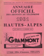 ANNUAIRE - 05 - Département Hautes Alpes - Année 1961 - Annuaire Officiel Des Postes - 48 Pages - Telephone Directories