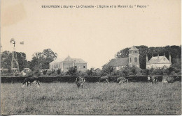 CPSM. 27 BEAUMESNIL. LA CHAPELLE. L'EGLISE ET LA MAISON DU "REPOS". - Beaumesnil