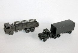 ROCO MINITANKS HO - Z-167 CAMION PORTE CONTAINER + N°190 CAMION FAUN - MODELE REDUIT MILITAIRE (1712.18.2) - Massstab 1:87