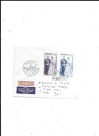 MONACO N° A74 ET 76 OBL ANNIVERSAIRE MARIAGE 1 ER JOUR 1960 - Covers & Documents