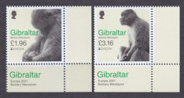 2021 Gibraltar 2000-2001+Tab Europa Cept - Monkeys  13,50 € - 2021