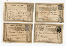 !!! LOT DE 4 CARTES PRECURSEUR SAGE CACHETS CHATEAU VILLAIN, BOLOGNE SUR MARNE, FAYL BILLOT ET BESSIERES (HAUTE MARNE) - Cartes Précurseurs