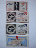 4 Billets De La Loterie Nationale Année 1936 Tranche Cent Francs - Billets De Loterie