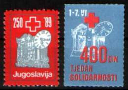 Yugoslavia 1989 Red Cross Solidarity Postage Due Tax Charity Surcharge, Set MNH - Impuestos