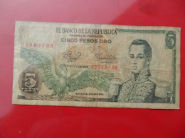 2959 - Colombia 5 Pesos Oro 1980 - Interesting Numbers 98989798 - Colombie