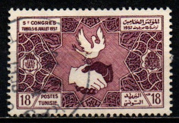 TUNISIA - 1957 - 5° CONGRESSO MONDIALE SUI SINDACATI DEL LAVORO  - A TUNISI - USATO - Tunisie (1956-...)