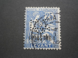 LEVANT MOUCHON 17 CL5 PERFORATION PERFORES PERFORE PERFIN PERFINS PERFORATION PERFORIERT LOCHUNG PERCE PERFO - Used Stamps