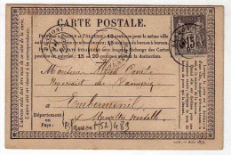 !!! CARTE PRECURSEUR TYPE SAGE CACHET DE BLAMONT (MEURTHE & MOSELLE) - Cartes Précurseurs