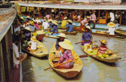 CARTOLINA  TAILANDIA-BOAT.TRADERS ST DIFFERENT CANALS-CROSSING IN THAILAND-NON VIAGGIATA - Thaïlande