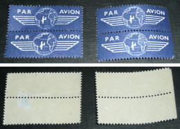 Rare Lot De 4 Timbres/vignettes Anciens PAR AVION Poste Aérienne By Air Gommés Gomme - Andere & Zonder Classificatie