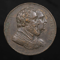 France (Medal), Louis XVIII, Médaille - Rétablissement De La Statue D'Henri IV, 1818, Cuivre (Copper) - Monarquía / Nobleza