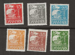 1927 MH Danmark Facit 221-26 - Unused Stamps