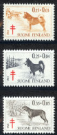 Finland Sc# B173-B175 MNH 1965 Dogs - Nuevos