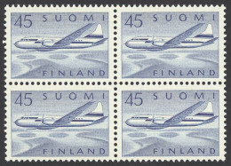 Finland Sc# C7 MNH Block/4 1959 Convair 440 Over Lakes - Unused Stamps