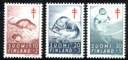 Finland Sc# B160-B162 MH 1961 Animals - Unused Stamps