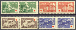 Finland Sc# B60-B63 MNH Pair 1944 Red Cross Society - Nuevos