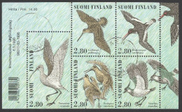Finland Sc# 1014a Used Souvenir Sheet 1996 Shore Birds - Gebraucht