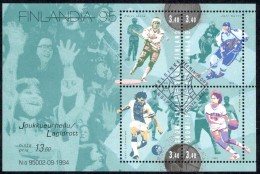 Finland Sc# 957 FD Cancel Souvenir Sheet 1995 Team Sports - Used Stamps