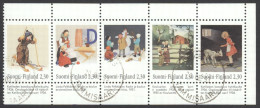 Finland Sc# 920a Used Booklet Pane 1993 Martha Wendelin Art - Used Stamps