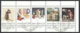 Finland Sc# 920a Used Booklet Pane 1993 Martha Wendelin Art - Oblitérés