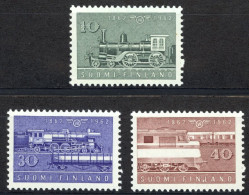 Finland Sc# 388-390 MNH 1962 Trains - Unused Stamps