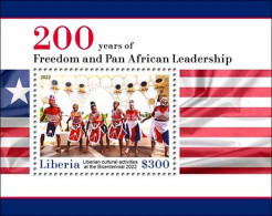 Liberia 2023, Freedom And Pan African Leadership, Traditional Dance, Costumes II, Flags, BF - Liberia