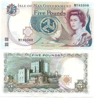 Isle Of Man - 5 Pounds 2015 UNC P. 48a Queen Elizabeth Ll Lemberg-Zp - Other & Unclassified