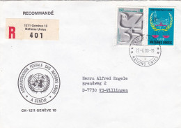 United Nations Geneva Office - 1980 Registered Cover To Villingen Germany - Storia Postale