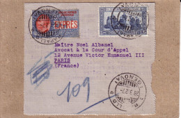 ITALIE - LETTRE DE RAPALLO POUR PARIS - 1927 - Express Mail