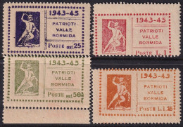 Italy 1945 Sa 16-9 Italia Locali Valle Bormida CLN Local Set MNH** - Comité De Libération Nationale (CLN)